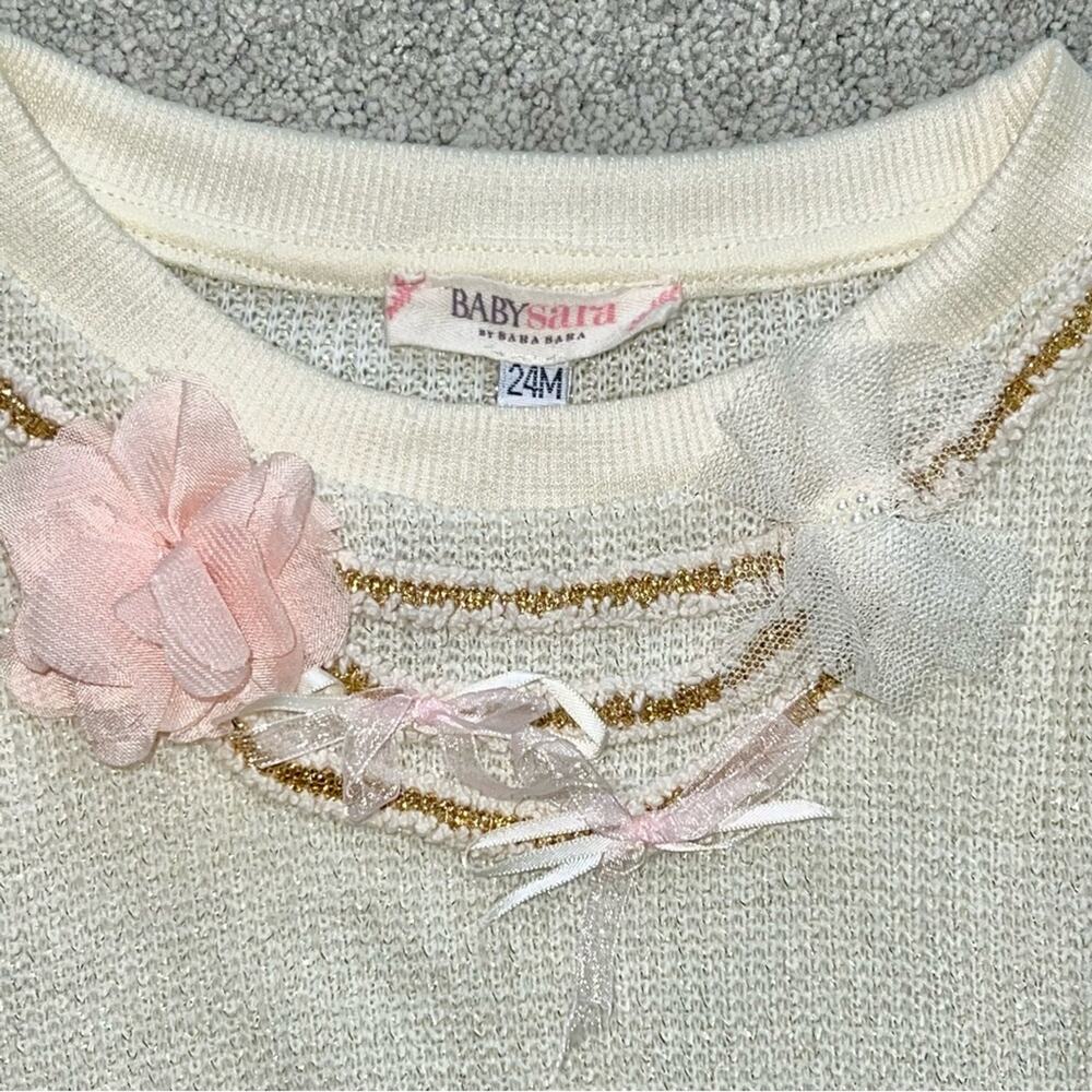 24m Baby Sara Sara Hannah Banana Girls 3pc Matching Outfit Set Top Skirt Sweater - Picture 5 of 10